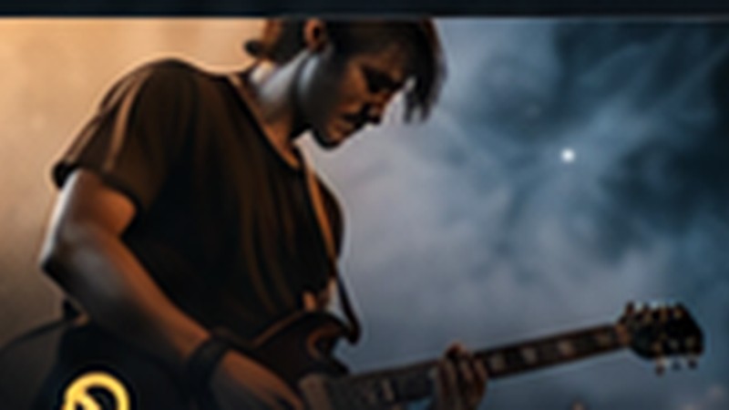 Artista tocando guitarra en vivo
